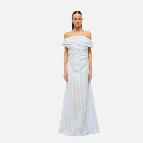 Staud Lipari Dress | Adriatic Stripe Blue and White Dress NWT - Picture 1 of 3